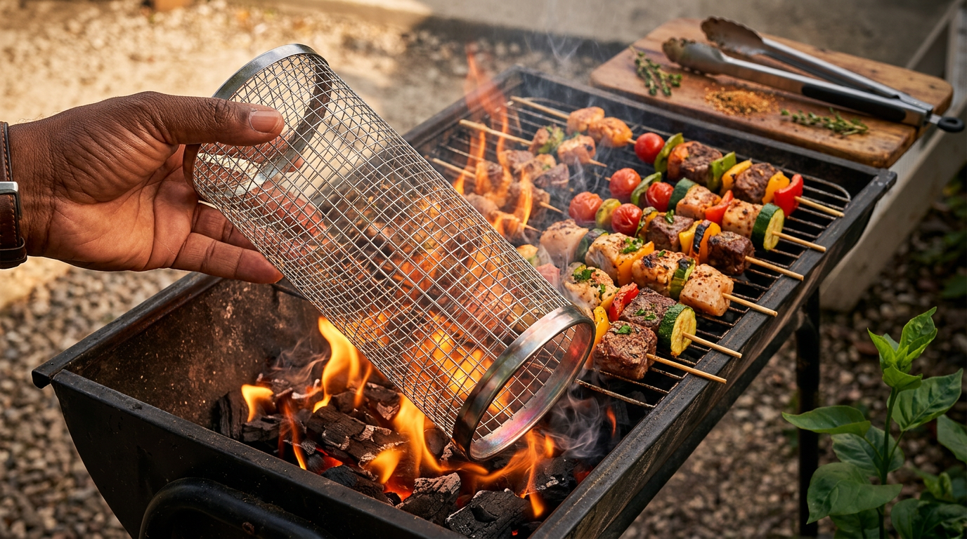 🔥 Panier Barbecue Inox — Vrai goût de BBQ