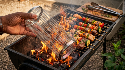 🔥 Panier Barbecue Inox — Vrai goût de BBQ