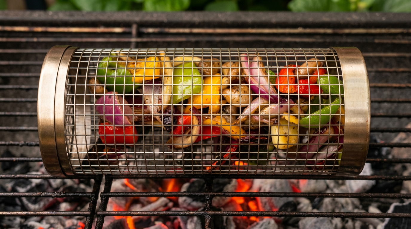 🔥 Panier Barbecue Inox — Vrai goût de BBQ