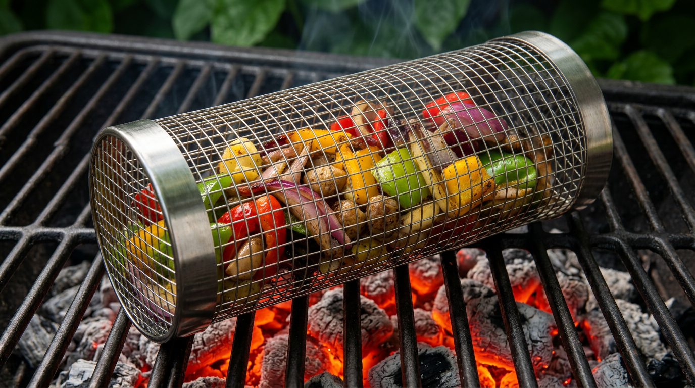 🔥 Panier Barbecue Inox — Vrai goût de BBQ
